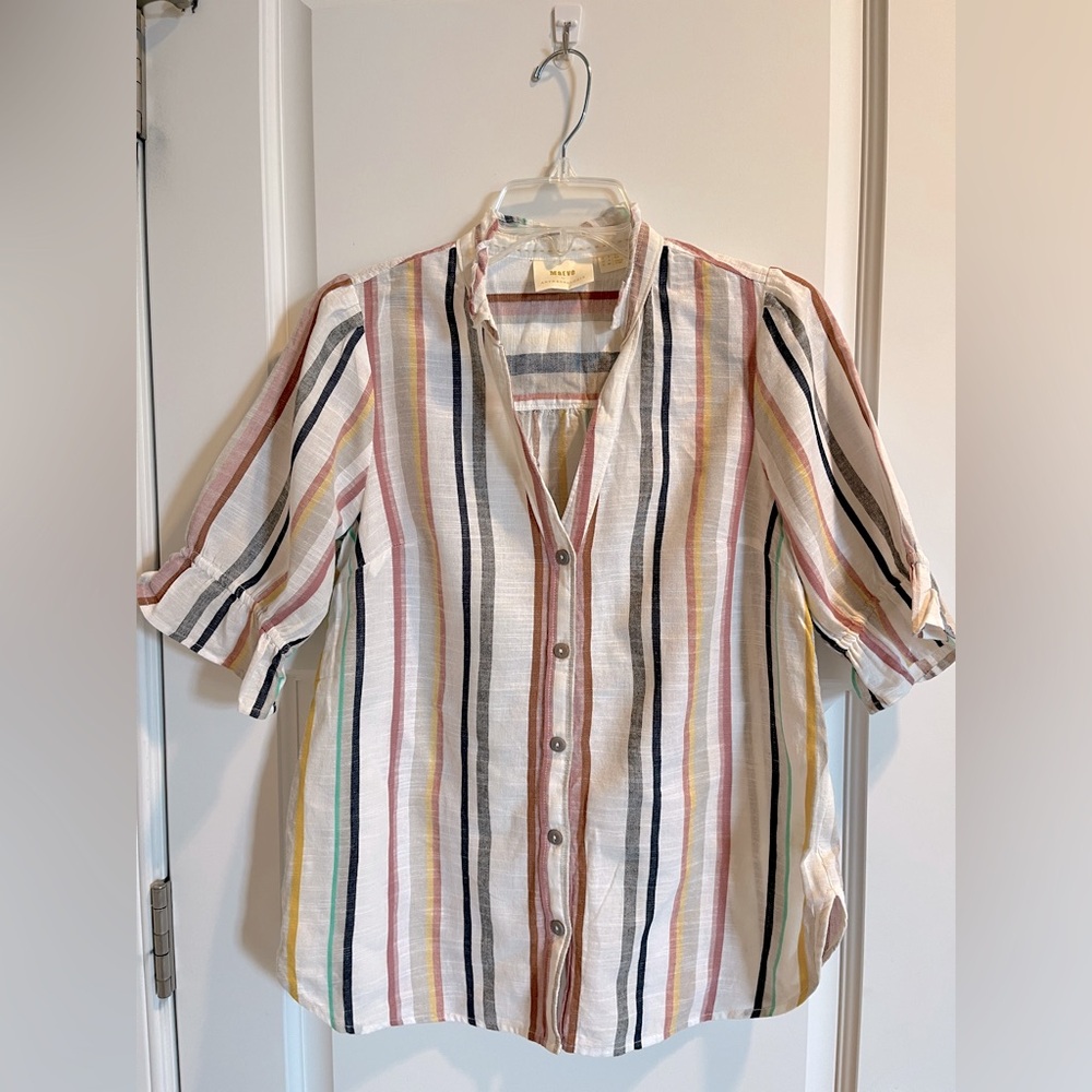 Maeve by Anthropologie multi-colored stripe blouse, size 4